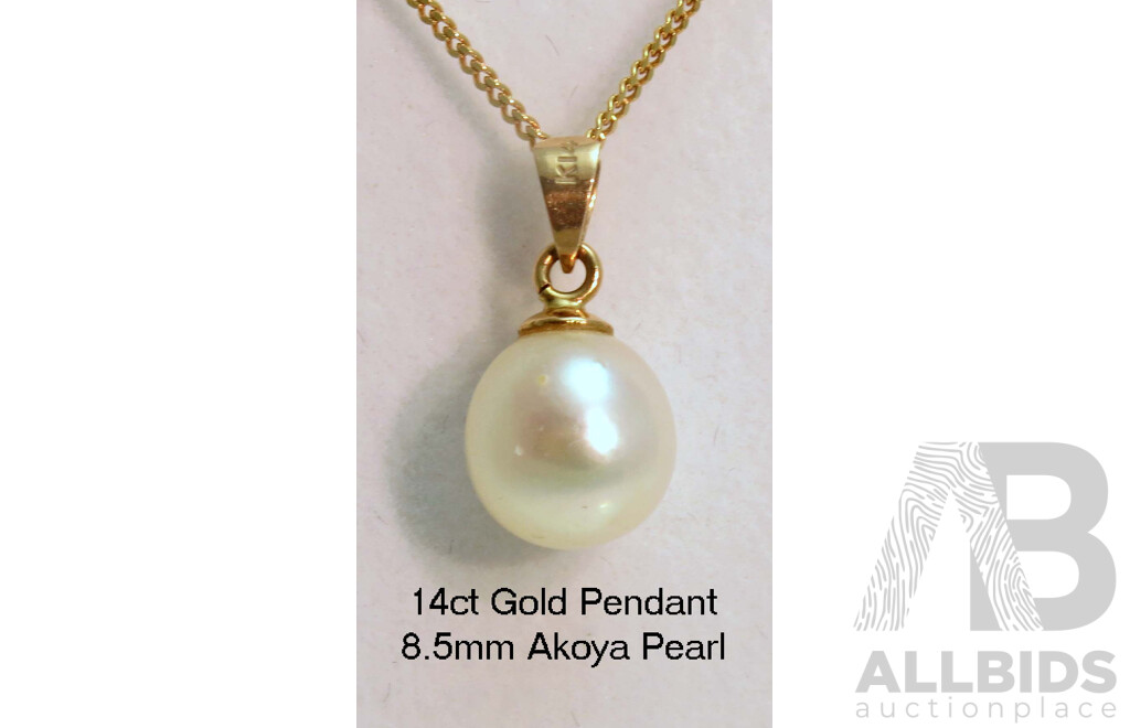 14ct Gold Akoya Cultured Pearl Pendant