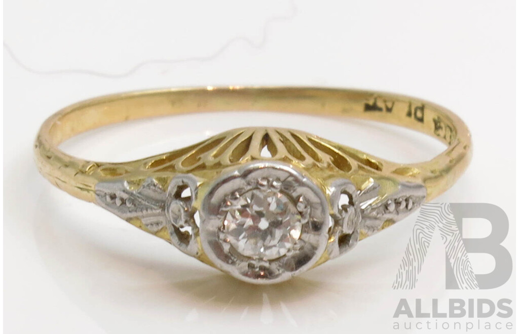 Antique Diamond Ring - 18ct Gold & Platinum