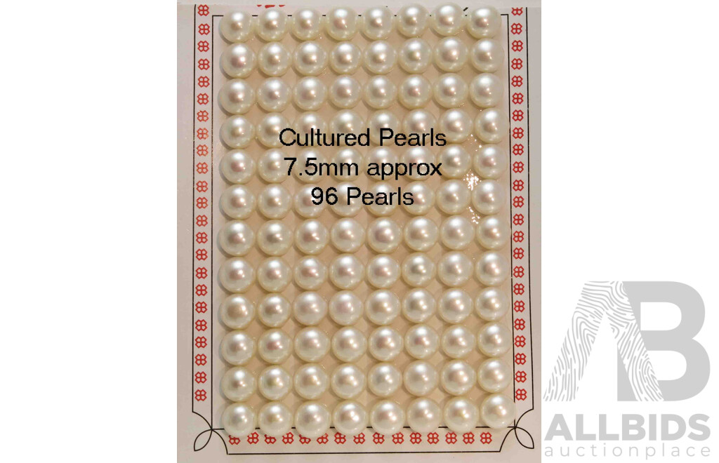 Card of matching White Freshwater Pearls