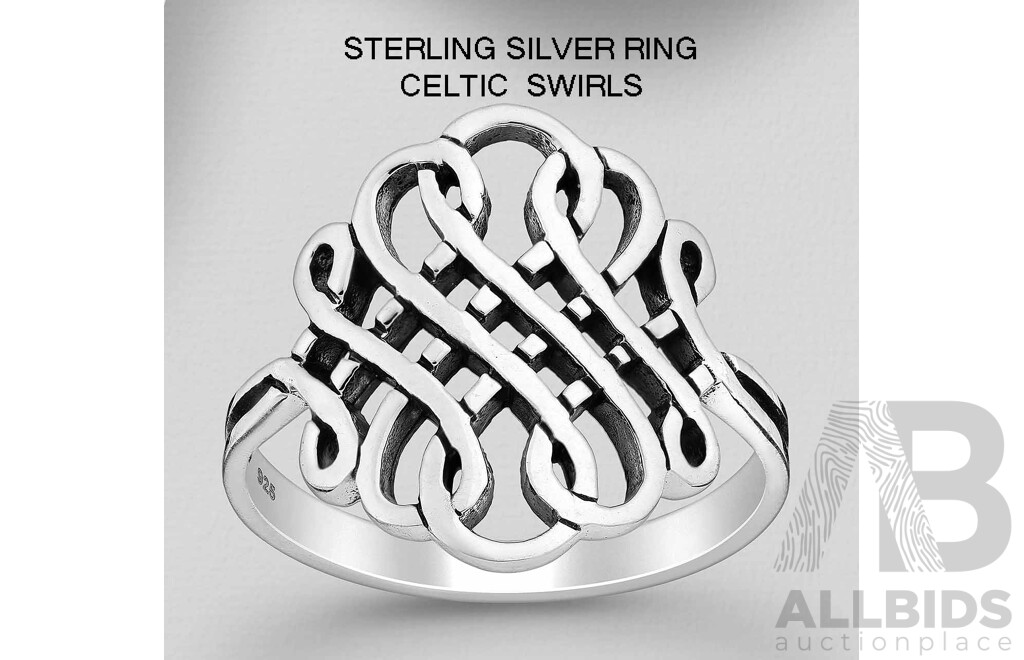 Sterling Silver Cetic Swirl Ring