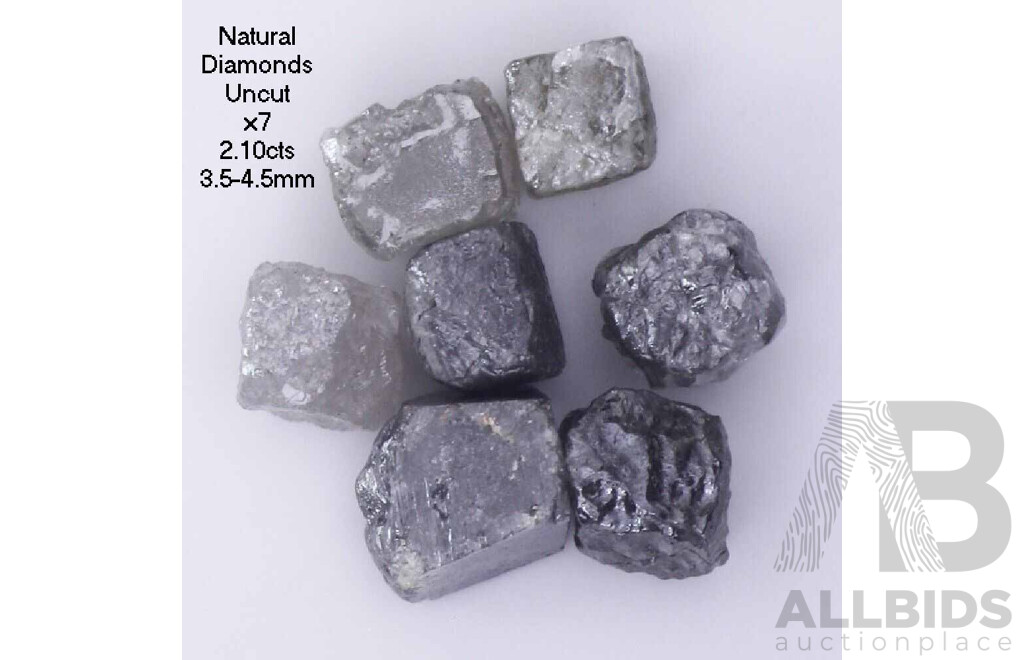 Collection of 7 Uncut Natural Diamonds