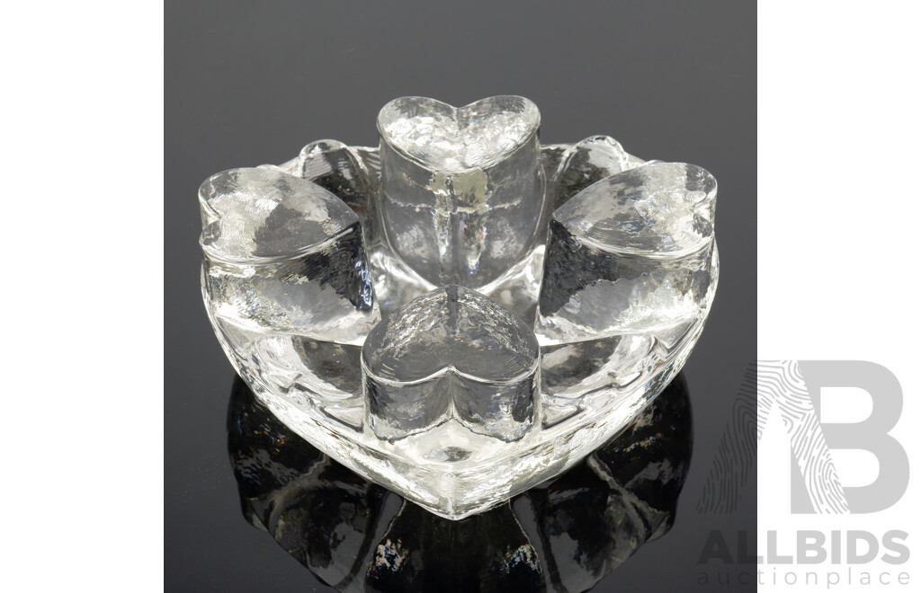 Retro Mid Century German Georgshutl Glad Design Heart Form Glass Trivett