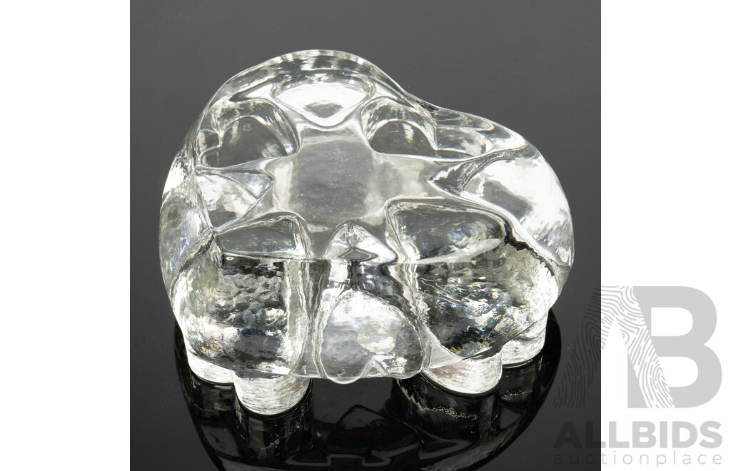 Retro Mid Century German Georgshutl Glad Design Heart Form Glass Trivett