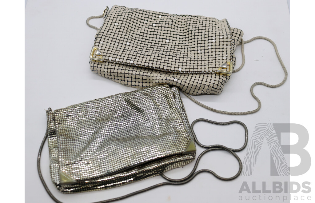 Two Vintage Glo Mesh Hand Bags