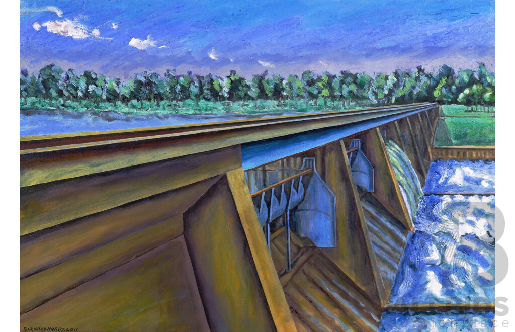 Bernard Hardy (Born 1941), Scrivener Dam - Canberra 2011, Oil on Canvas
