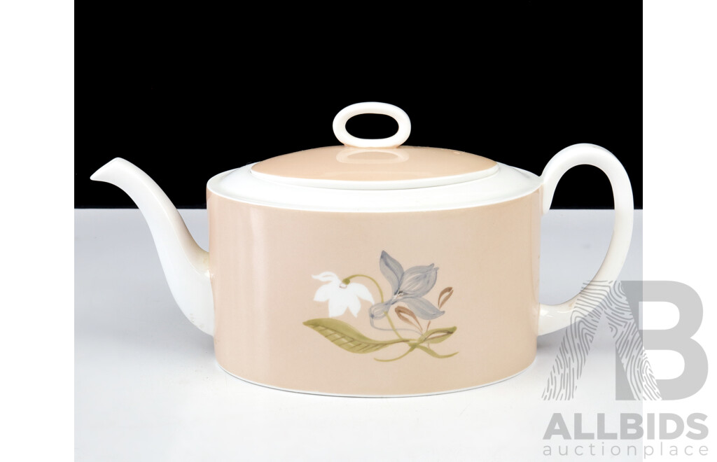 Vintage Suzie Cooper Porcelain Lidded Teapot, Marks to Base