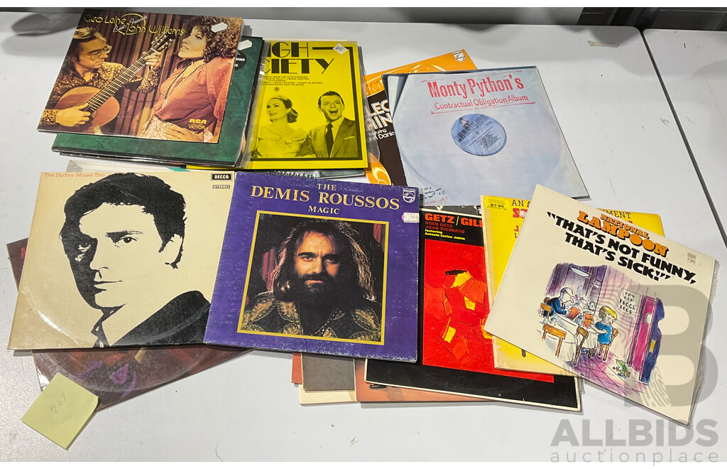 Collection Approx 20 Vinyl LP Records Including National Lampoon, Monty Python, Spike Milligan and More