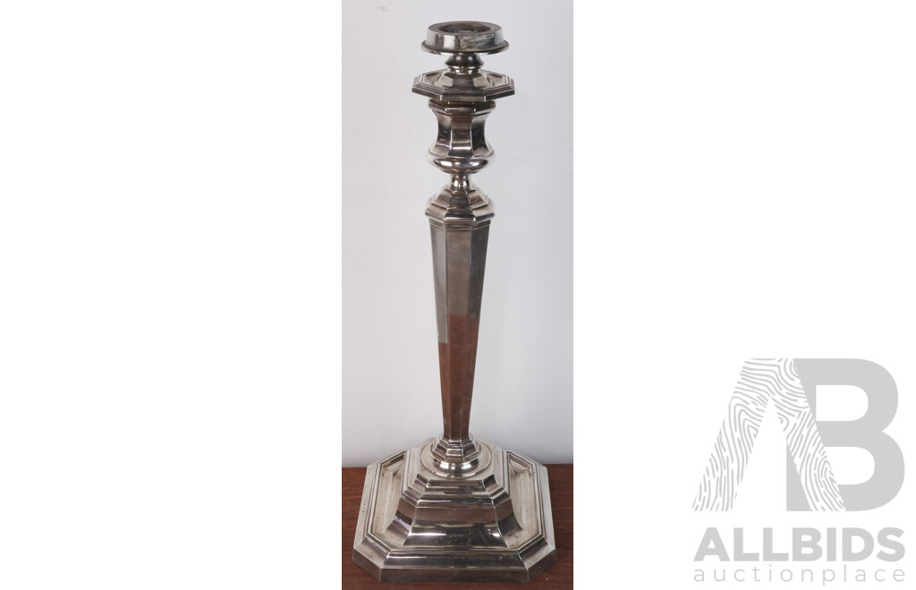 Large Chrome Metal Candle Stick