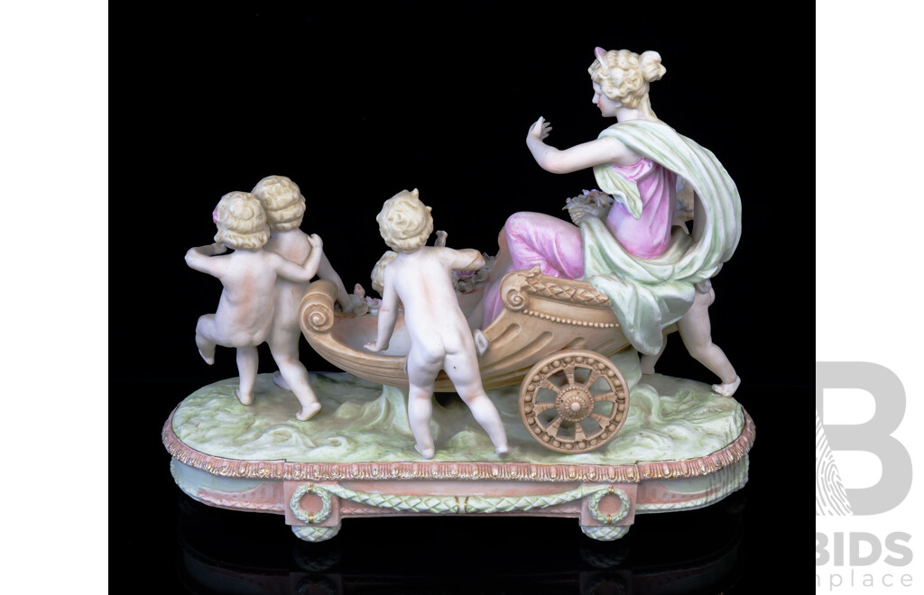 Vintage German Kalk Porcelain Figural Display Piece with Classical Form, Marks to Base