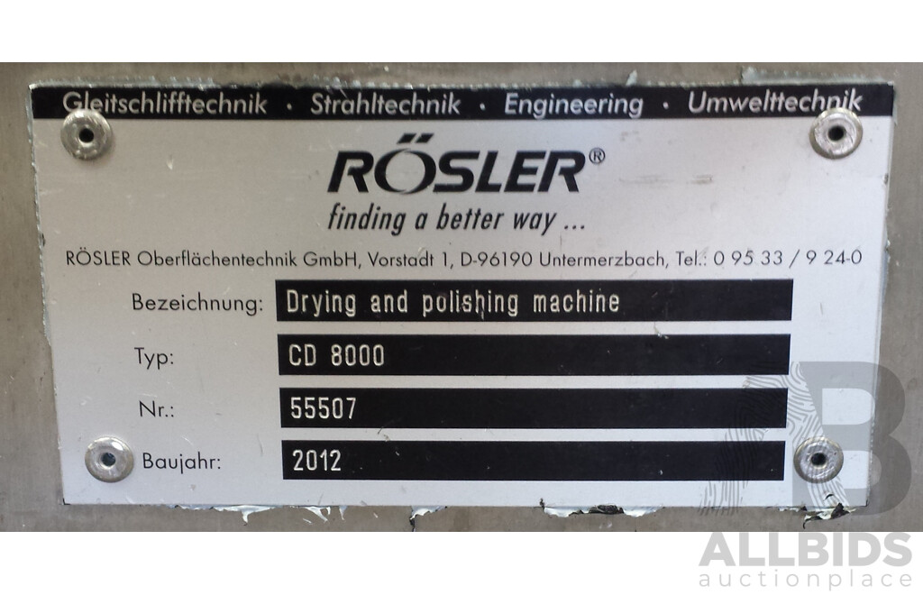 Rosler Cutlery Drying and Polishing Machine