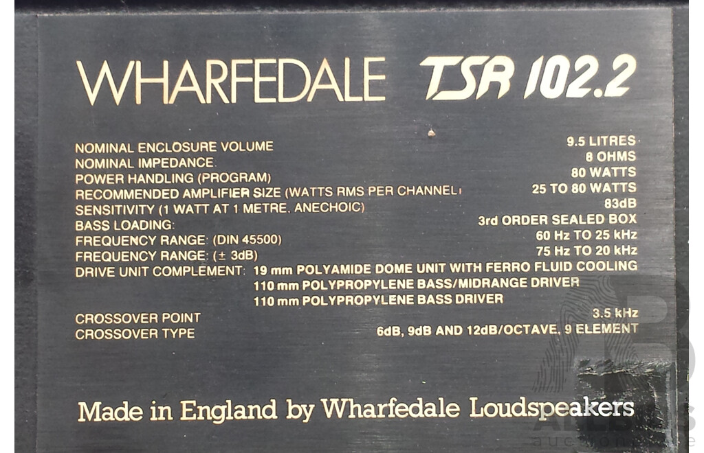 Wharfedale TSR 102.2 Speakers - Pair of Two