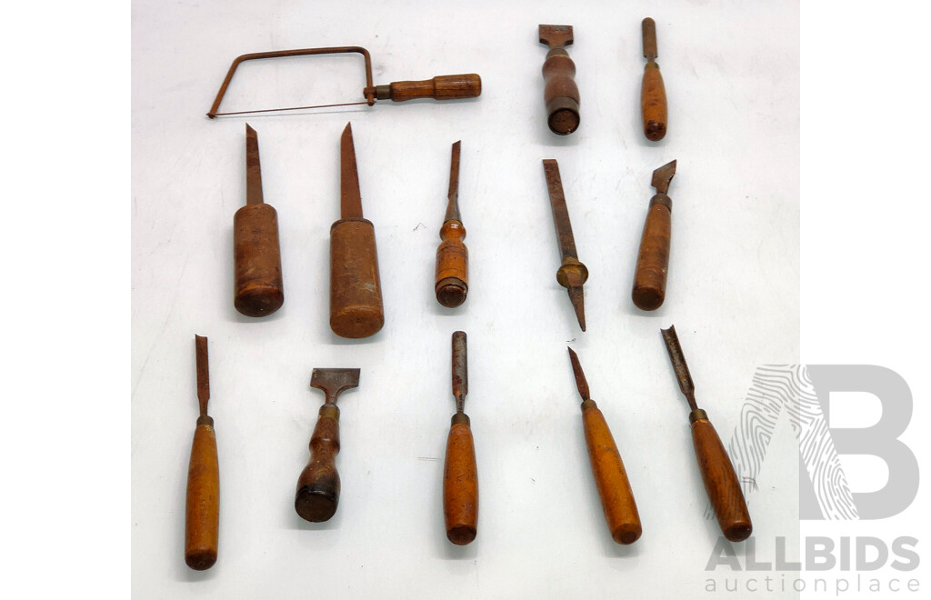Assorted Lot of ~30 Various Antique Chisels