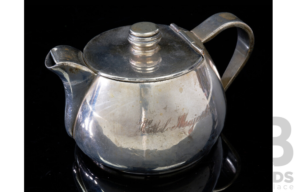 Vintage Lidded Teapot From Hotel Majestic, Siagon