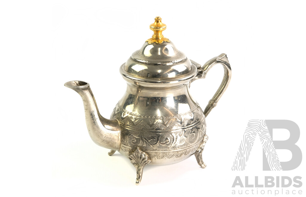 Vintage French Argent Qualite Superieure Silver PLate Lidded Teapot, Marks to Base