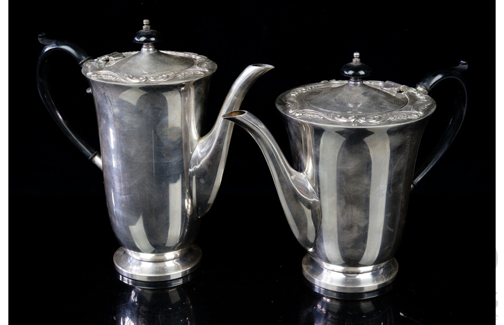Two Albion Silver Plate Coffee Lidded Pots
