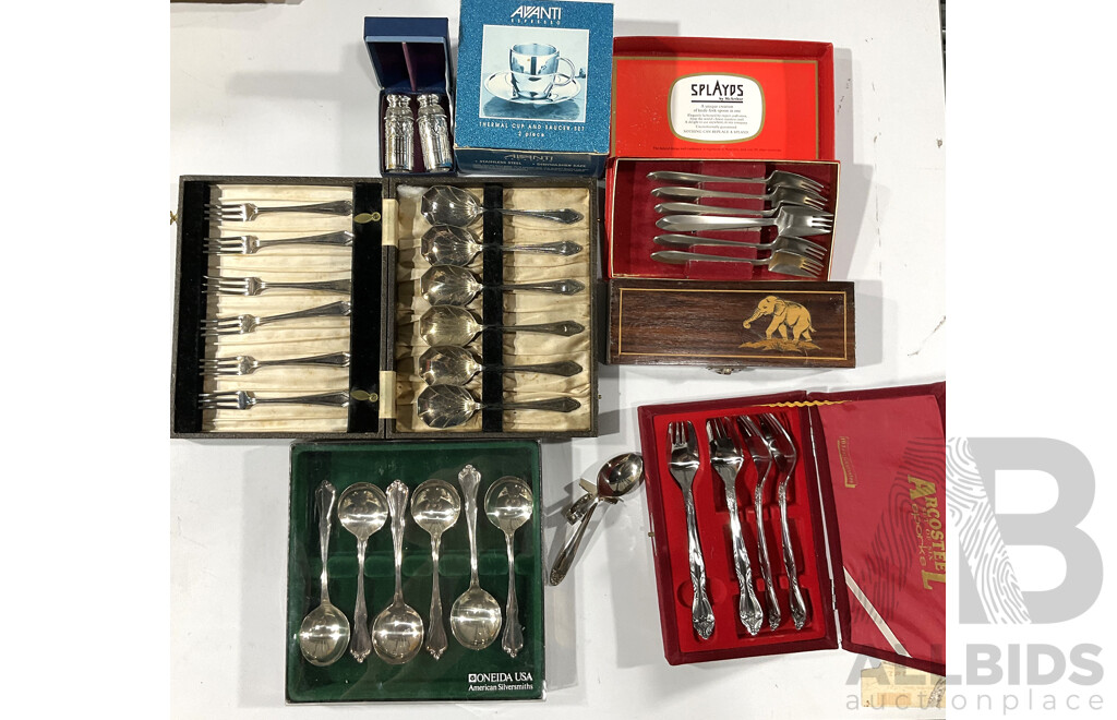 Good Collection of Vintage Cutlery Sets Including Spladys and Sporks