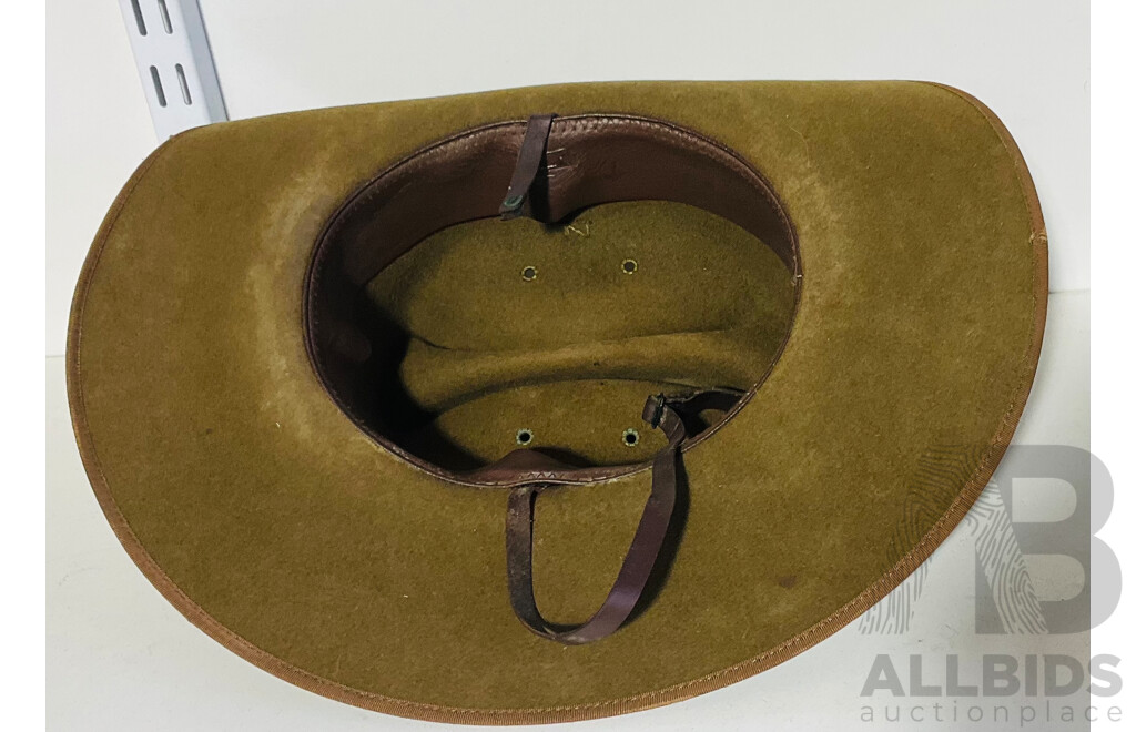 Vintage Felt Wide Brimmed Army Hat