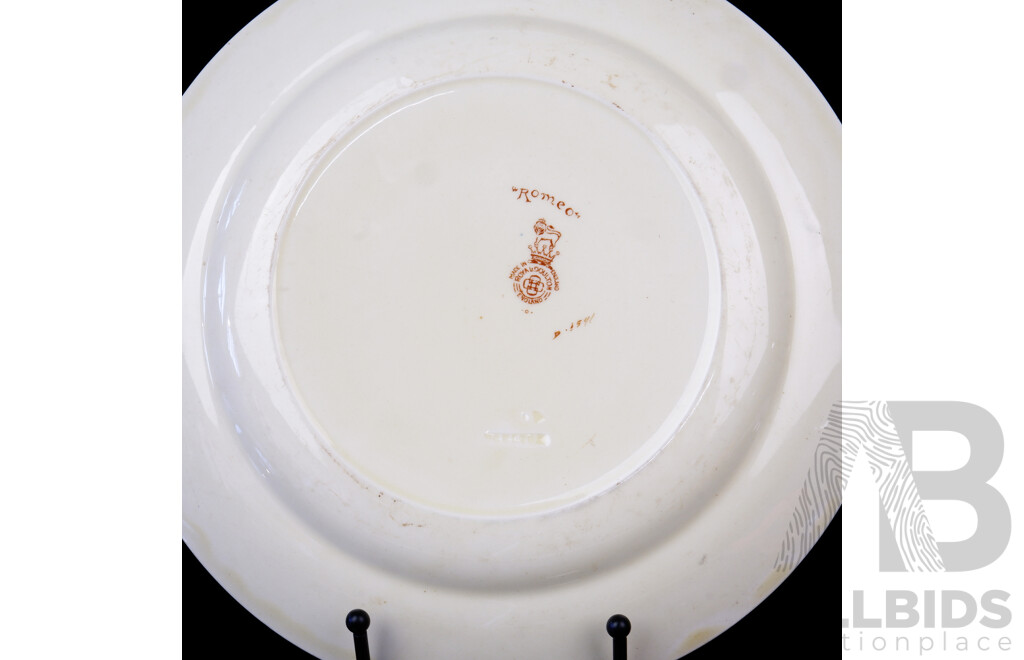 Antique Royal Doulton Porcleian Plate, Romeo, Marks to Base