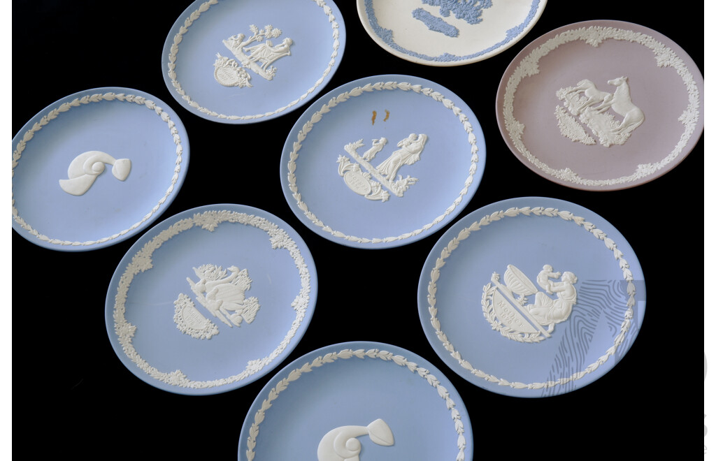 Collection Eight Wedgwood Jasperware Commemorative Plates