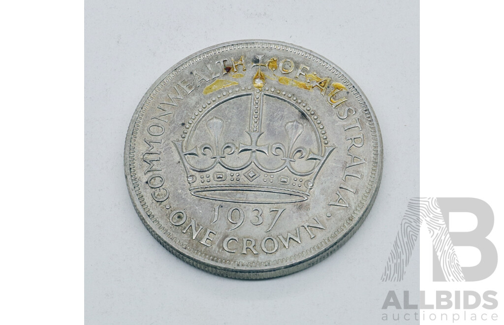 Australian 1937 One Crown Coin, 925 Silver