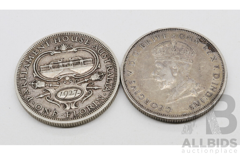 Australian 1927 Commemorative Florins Coins .925 (2)