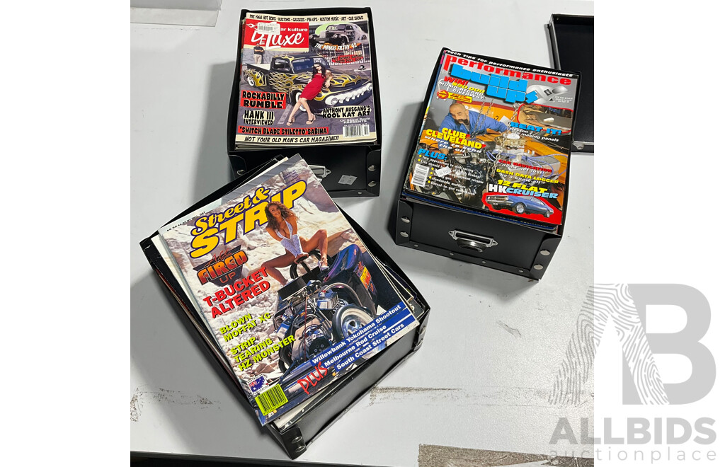 Three Boxes of Magazines for Car Enthusiasts