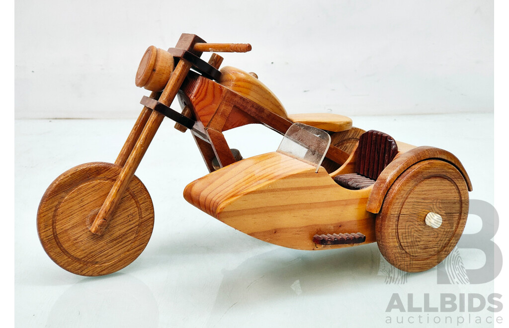 Wooden Motorbike and Sidecar