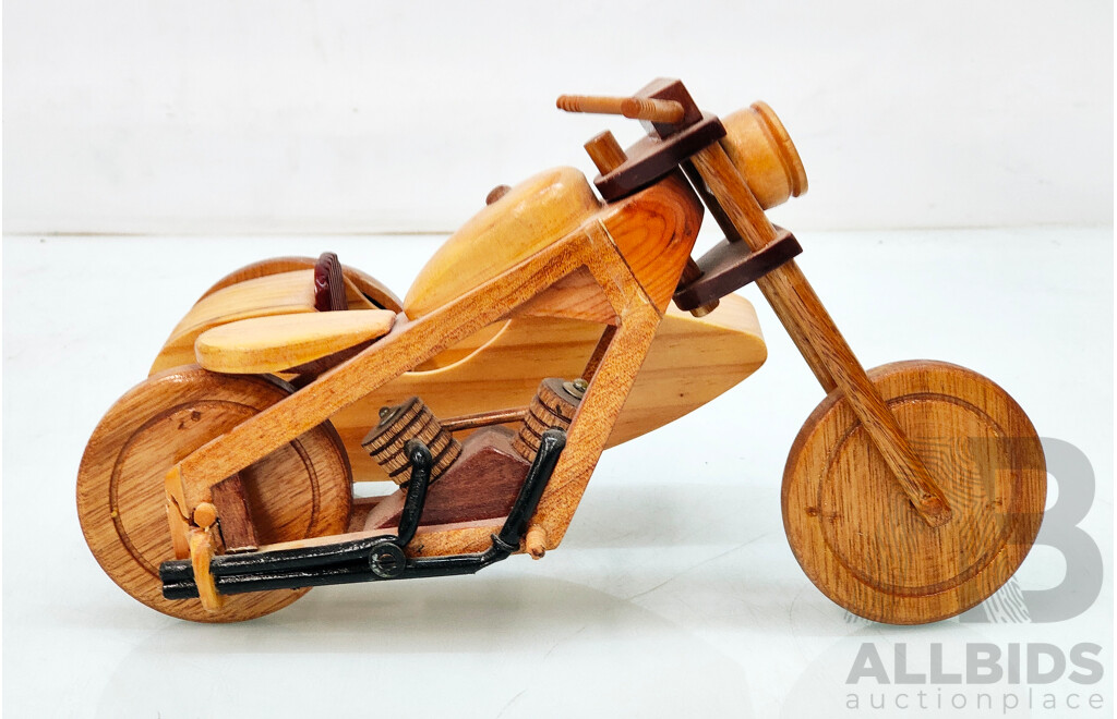 Wooden Motorbike and Sidecar