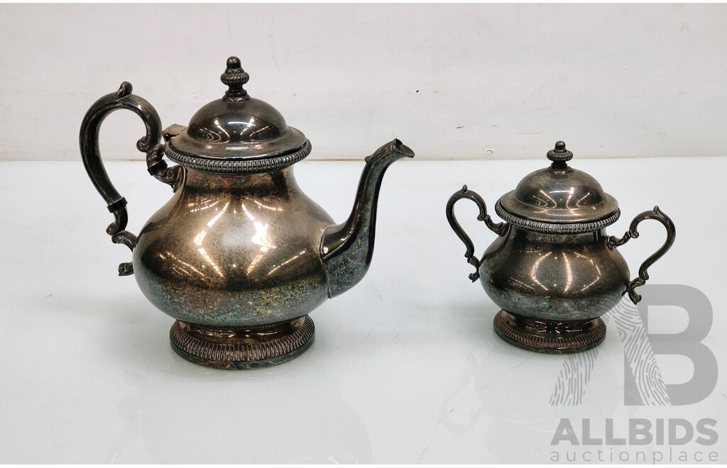 Genuine Viners Silver Teapot and Sugar Pot