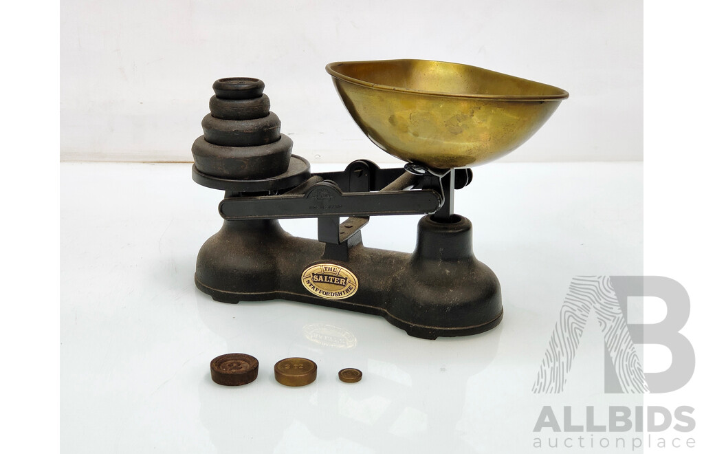 Vintage Salter Scales W/ Weights