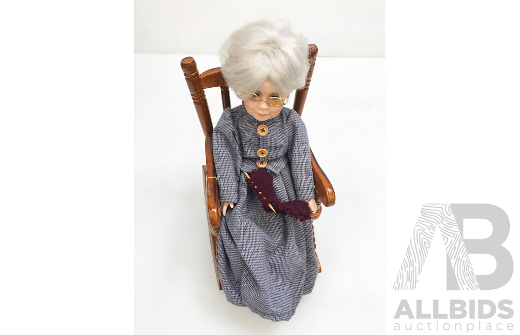 Antique Knightsbridge Collection Granma Doll with Rocking Chair