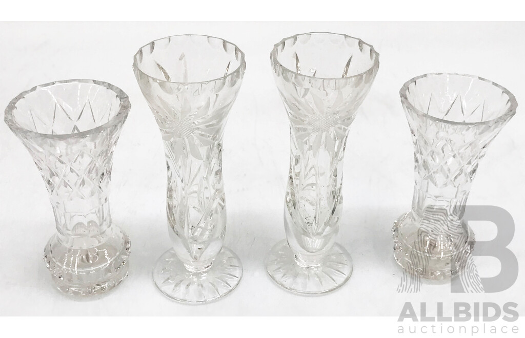 Crystal Glass Set Including Small Trays, Glasses, and Arch