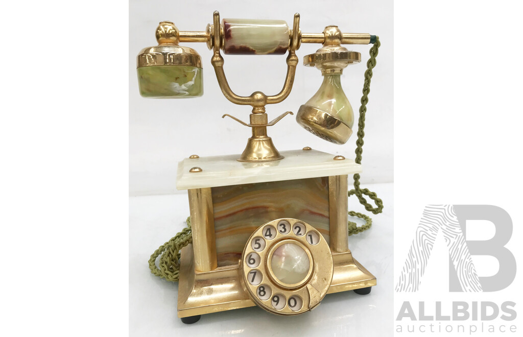 Vintage Marble Onyx Telephone