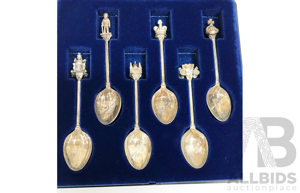 Queen Elizabeth II Silver Jubilee Silver Plated Teaspoons (Set of 6)