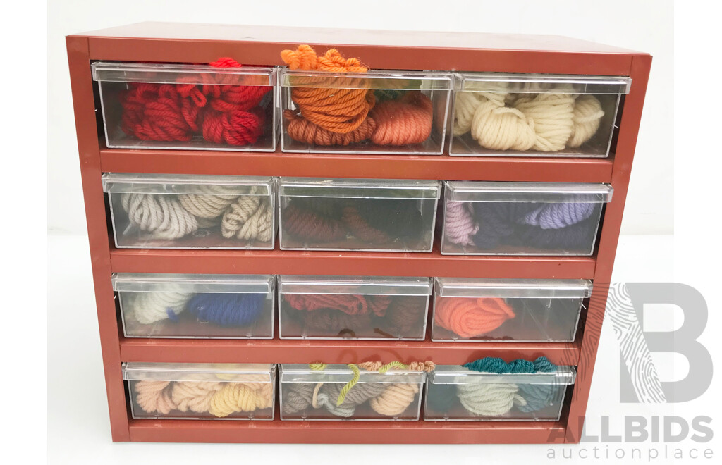 Embroidery Wool Various Colours with Storage Draws