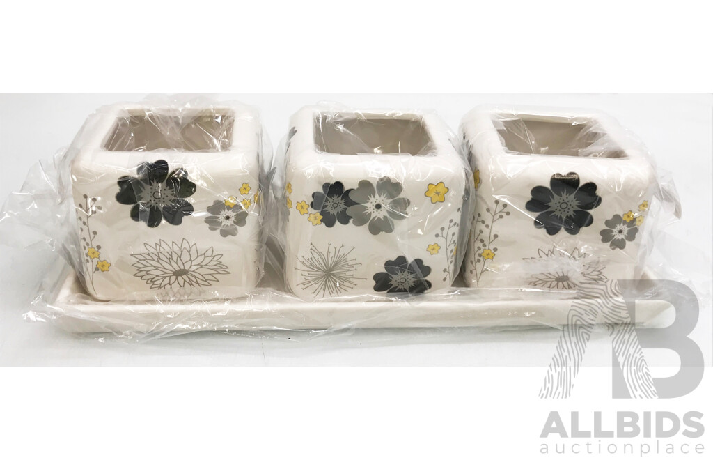 Floral Planter Cubes with Tray