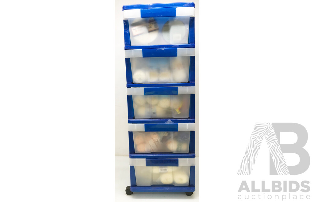 Five Draw Storage with Assorted Wool