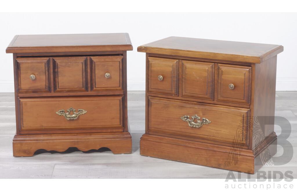 Pair of Reproduction Two Drawer Bedsides