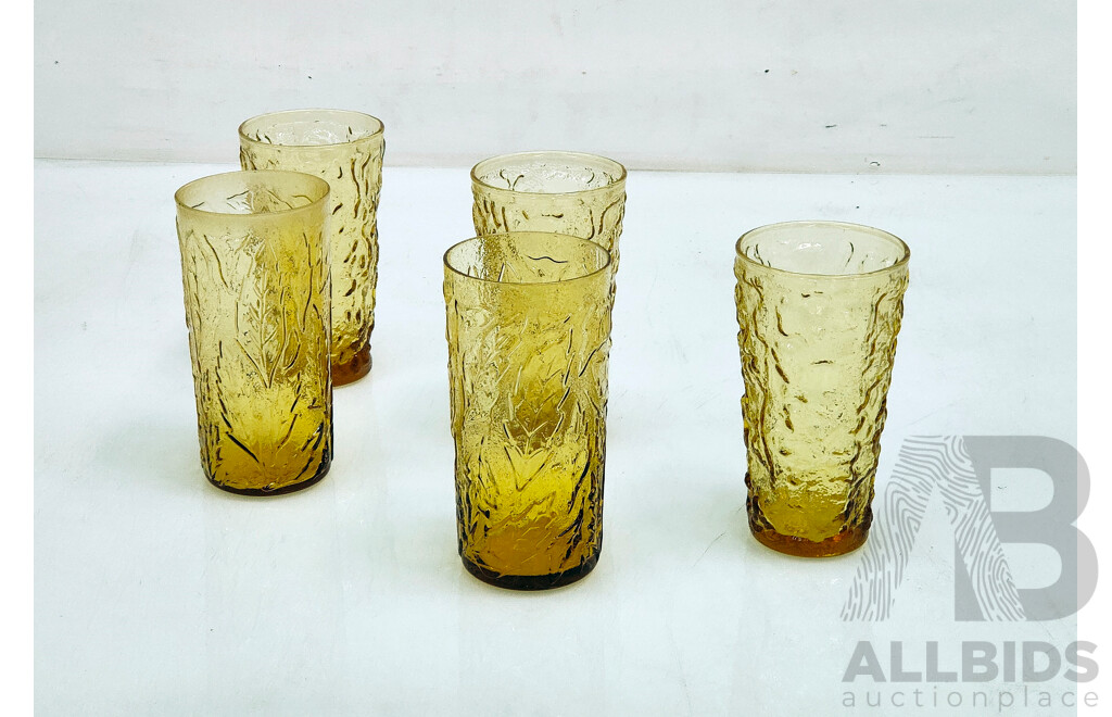 Set of 5 Vintage Tumbler Glasses