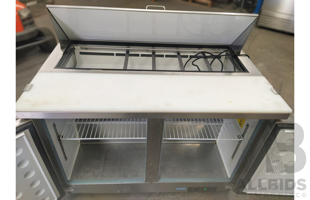 Polar Refrigeration U-Series 2 Door Prep Counter Fridge