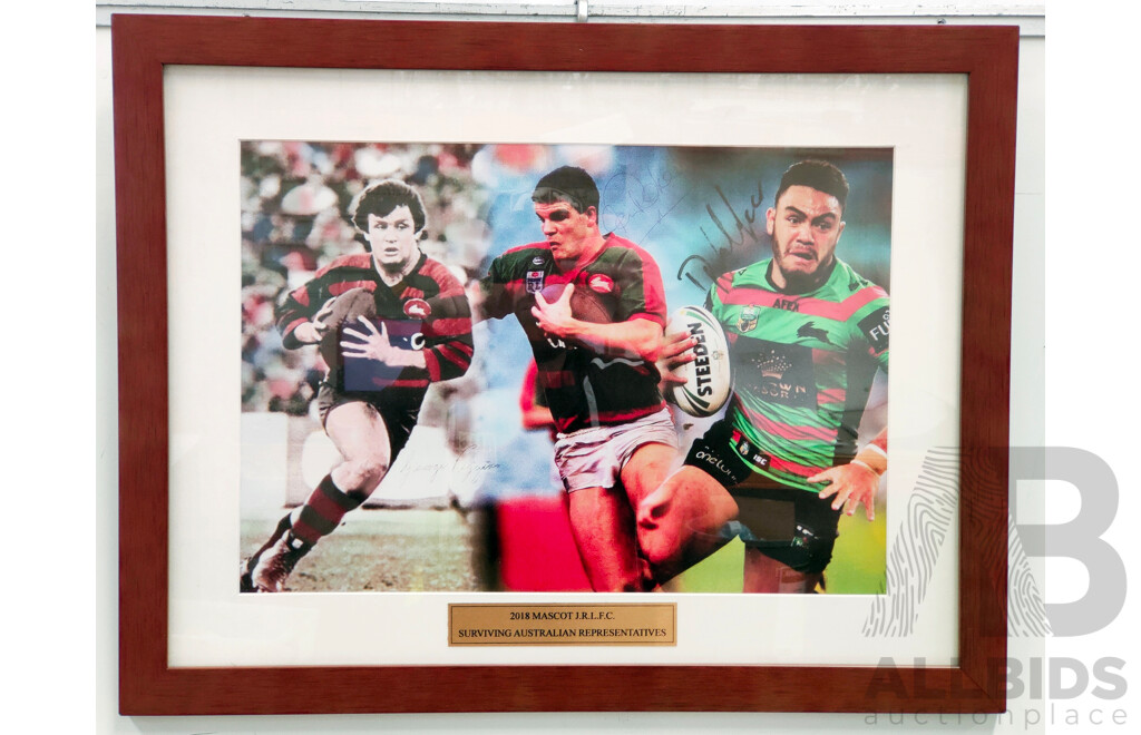 Framed Photograph of South Sydney Rabbitohs Players
