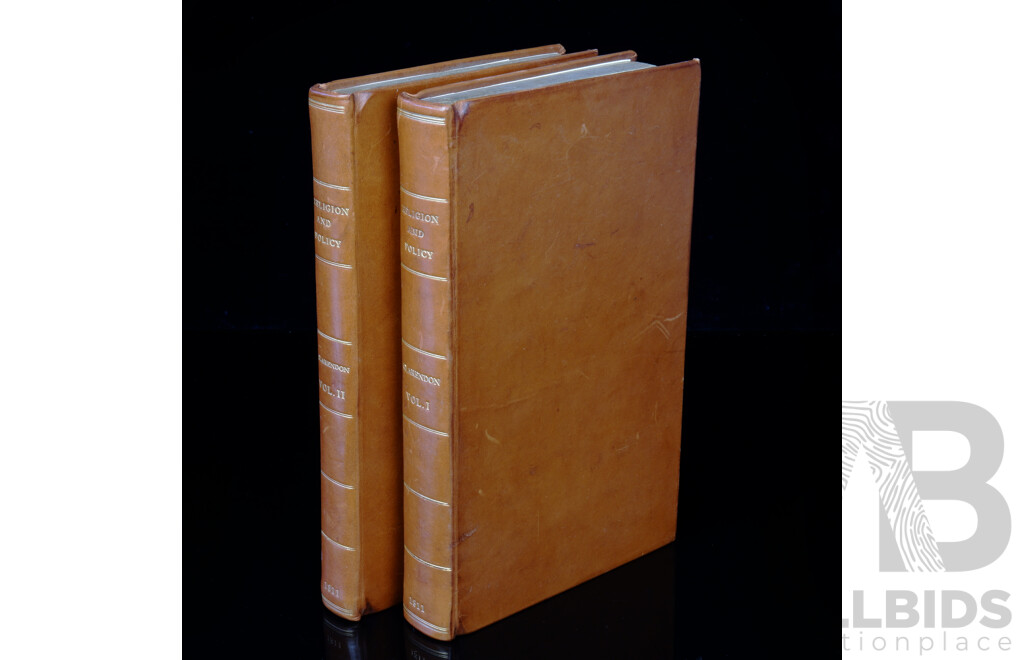 Rare First Edition, Religion and Policy, Edward Earl of Clarendon, Volumes 1 & 2, Clarendon Press, 1821, Re Bound in Full Leather
