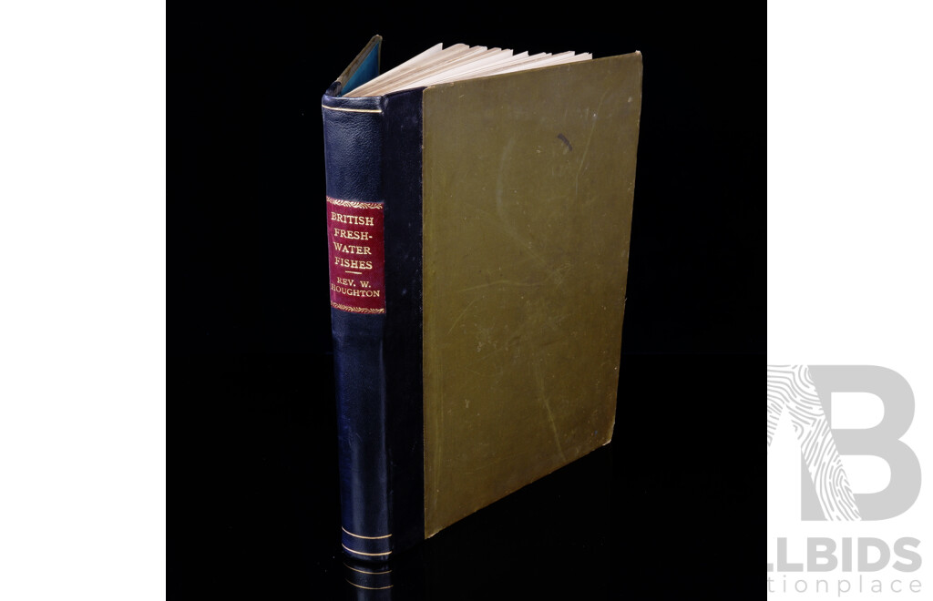 British Freshwater Fishes, Rev W Houghton , William Mackenzie, London, 1879, Quarter Leather Bound Hardcover