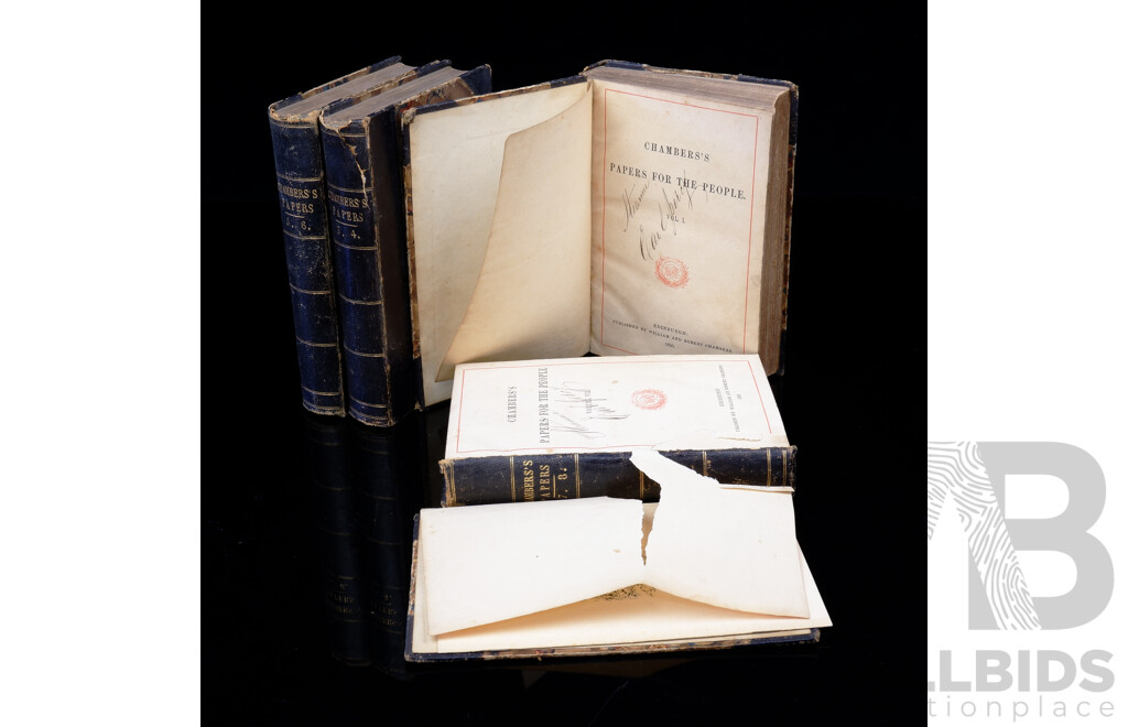 Chambers Papers, William & Robert Chambers, Four Volume Set, 1850, Harcovers