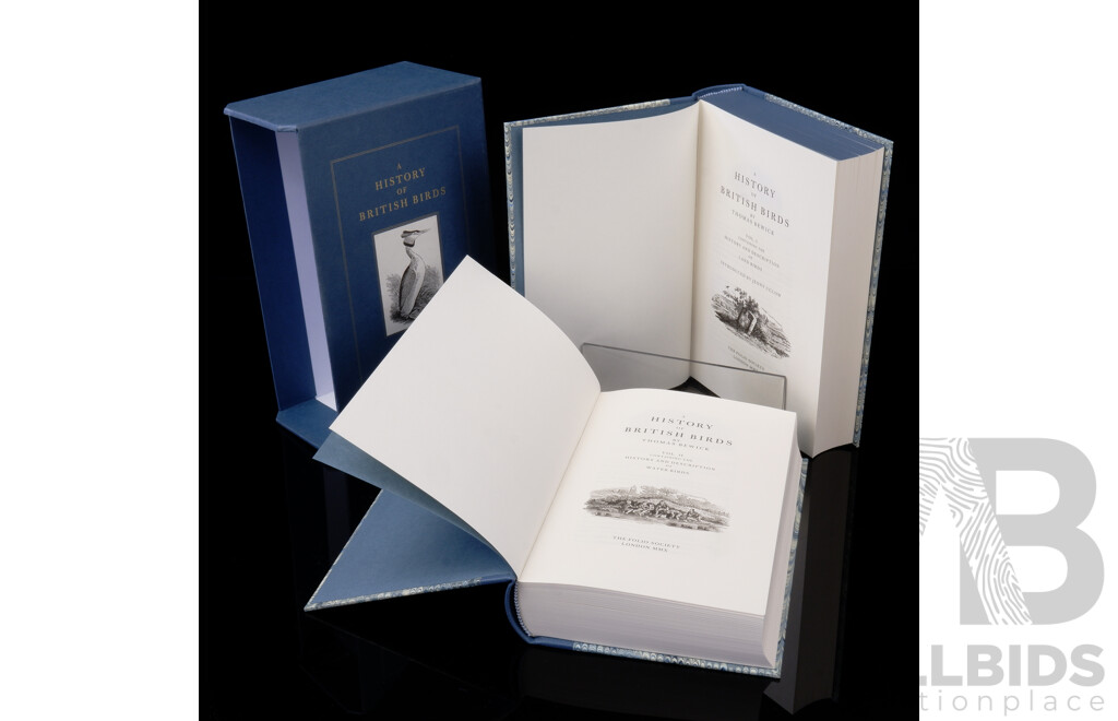 A History of British Birds, Thomas Berwick, Folio Society, 2010, Two Volume Hardcover Set in Slip Case