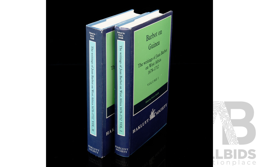 Barbot on Guinea, the Writings of Jean Barbot on West Africa 1678 to 1712, Hakluyt Society, 1992, Two Volume Hardcover Set with Dust Jackets