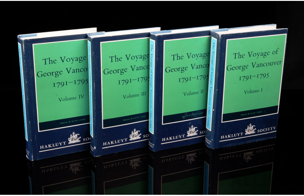 The Voyage of George Vancouver 1791 to 1795, Hakluyt Society, 1984, Four Volume Hardcover Set with Dust Jackets