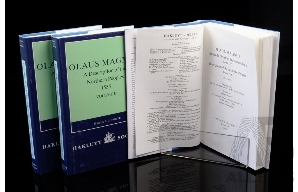 Olaus Magnus, a Description of the Northern Peoples 1555, Hakluyt Society, 1996, Three Volume Hardcover Set with Dust Jackets