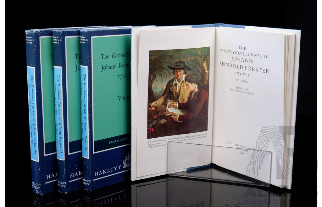 The Resoulution Journal of JJohann Reinhold Forster 1772 to 1775, Hakluyt Society, 1982, Four Volume Harcover Set with Dust Jackets
