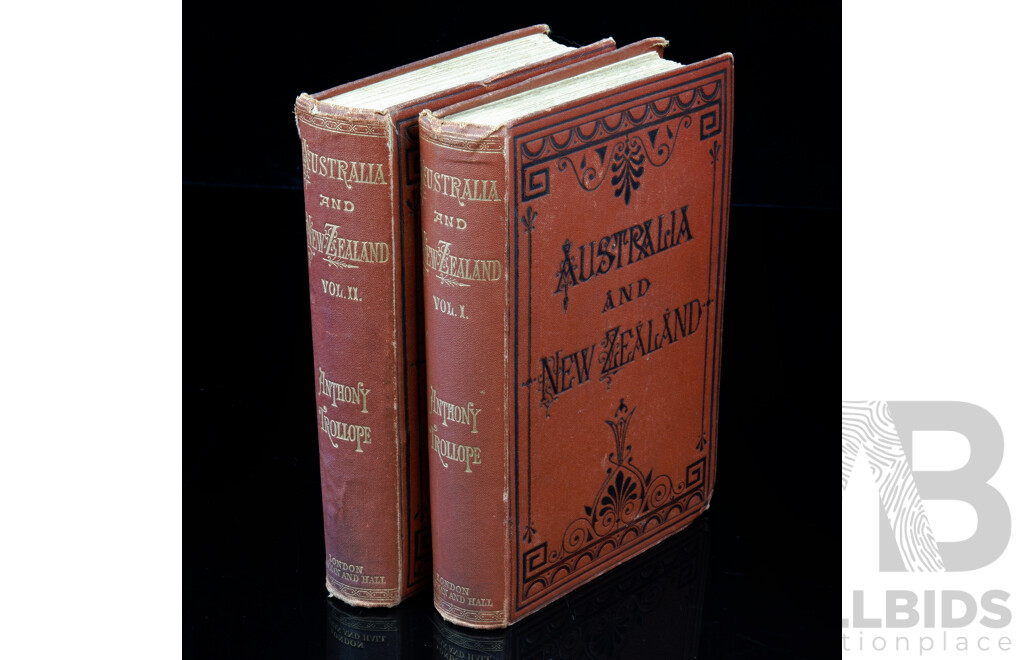 Australia and New Zealand, Anthony Trollope, Chapman & Hall, London, 1876, Third Edition, Volumes 1 & 2, Hardcovers